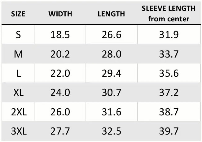 Size chart