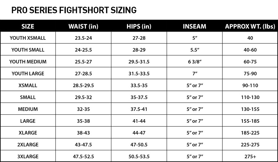 Size chart