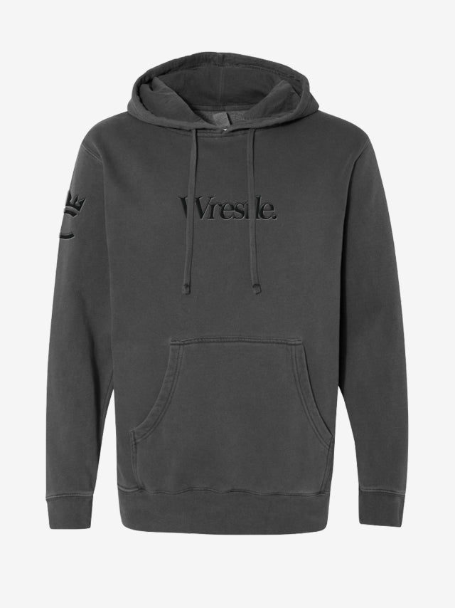WRESTLE. YOUTH GRAY EMBROIDERED HOODIE